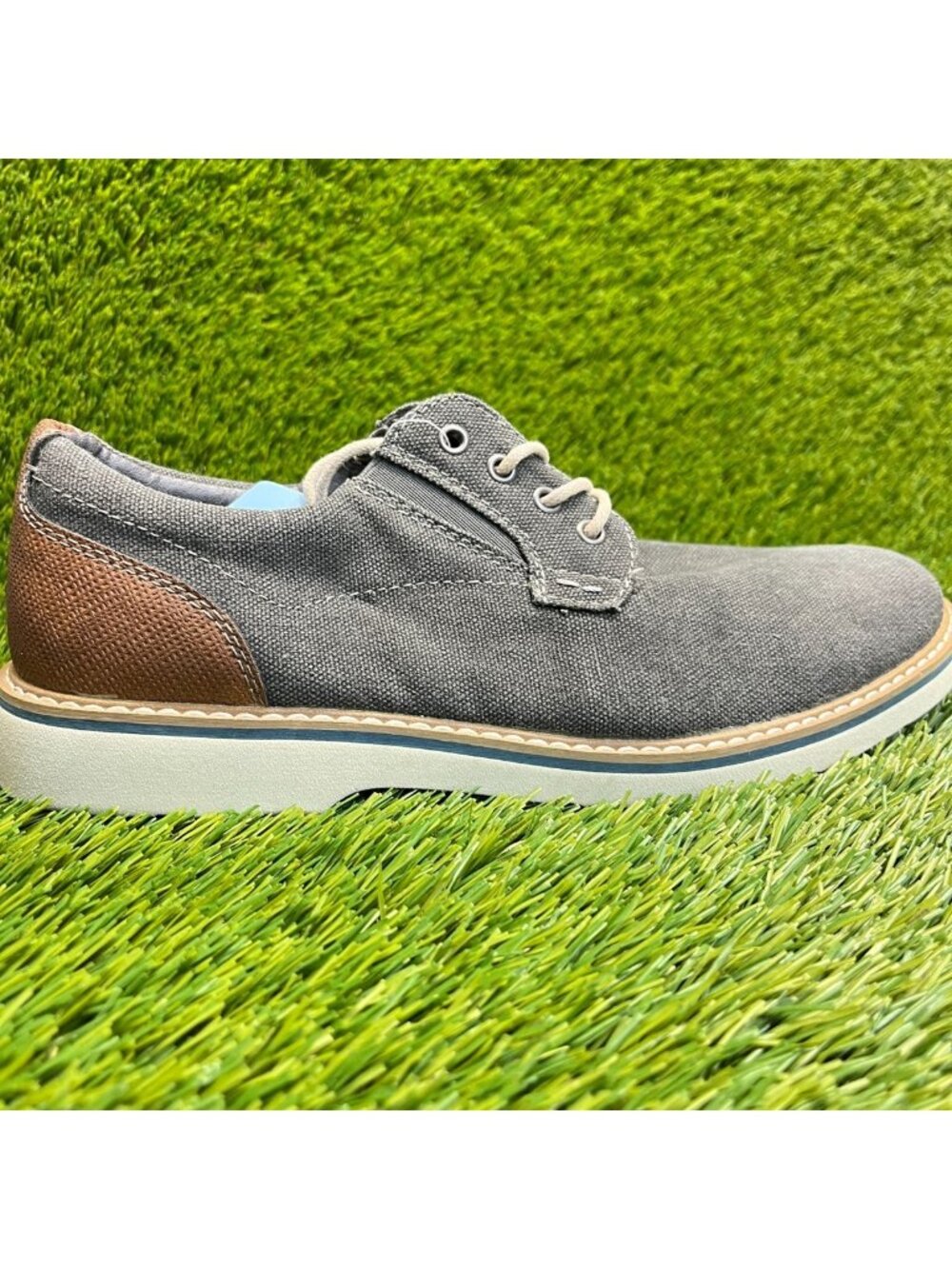 Nunn Bush Barklay Mens Size 8.5 Gray Brown Casual Classic Lace‎ Up Oxford Shoes